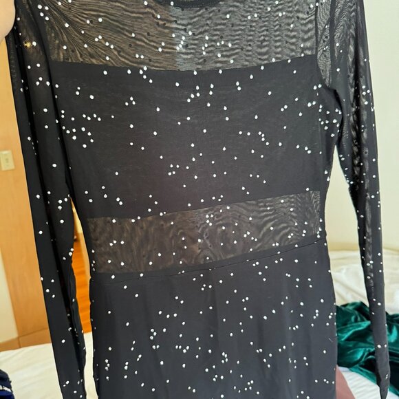 NWOT Fuego Sheer Sparkle Mini Dress - Picture 5 of 5